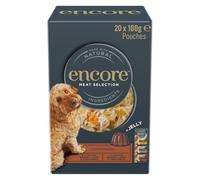 20 x 100g Encore 100% Natural Dog Pouch Meat Selection in Jelly