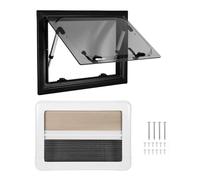 20 X 12in Push Out Rv Window UV Protection Double Layer Hollow Glass Right Angle RV Window with Screen and Sunshade for Camper Trailer