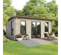20 x 14 Powersheds Apex Log Cabin In 44mm Log Thickness with uPVC - Doors central
