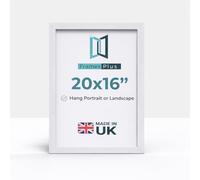 20 x 16 Inch Picture Frame (50.8 x 40.6cm) 30mm Profile, Wall Mounted Shatterproof Styrene Front, Portrait or Landscape Display for Posters Photos Prints Art, White