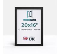 20 x 16 Inch Picture Frame (50.8 x 40.6cm) 30mm Profile, Wall Mounted Shatterproof Styrene Front, Portrait or Landscape Display for Posters Photos Prints Art, Black
