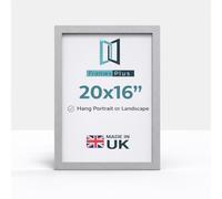 20 x 16 Inch Picture Frame (50.8 x 40.6cm) 30mm Profile, Wall Mounted Shatterproof Styrene Front, Portrait or Landscape Display for Posters Photos Prints Art, Silver