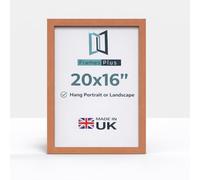 20 x 16 Inch Picture Frame (50.8 x 40.6cm) 30mm Profile, Wall Mounted Shatterproof Styrene Front, Portrait or Landscape Display for Posters Photos Prints Art, Beech