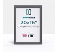 20 x 16 Inch Picture Frame (50.8 x 40.6cm) 30mm Profile, Wall Mounted Shatterproof Styrene Front, Portrait or Landscape Display for Posters Photos Prints Art, Dark Grey