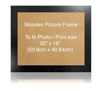 20 x 16 Inch Picture Frame, Black Woodgrain MDF with Acrylic Glass, Wall Hanging Photo and Art Display, Modern Certificate Frame for Home or Office Décor, Lightweight and Durable Construction
