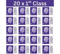20 x 1st Class Barcoded Stamps UK - 1st Class Postage Stamps for Letters & Parcels - Barcoded UK Postage, Trackable & Self-Adhesive - Ideal for Business & Home Mail