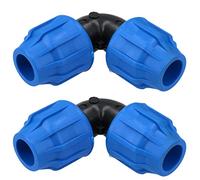 20 x 20mm MDPE Elbow 90 Degree Compression Coupling Fitting Connector 2PK