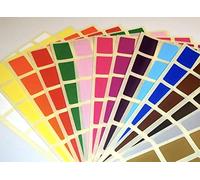 20 x 30mm Rectangle - Assorted/Mixed Packs of Colour Code Rectangular Stickers/Coloured Sticky Labels/dots (300)