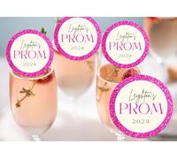 20 x 4.5cm edible PROM champagne prosecco flute drink toppers uncut personalised - 2