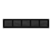 20 x 4 Inch / 500 x 100 mm (Outer) Black Steel Vent Cover - Metal Rectangular Soffit Grille - Louvered Air Return Grille - for Ceiling and Sidewall - Built-in Protection Screen Mesh - HVAC Ventilation