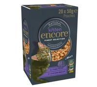 20 x 50g Encore 100% Natural Cat Pouch Kitten Finest Selection in Jelly