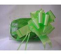 20 x 50mm (2") Rapid Satin Pull Bows - LIGHT LIME GREEN for Gift Decorations, Flower Bouquets & Arrangements, Baskets, Wedding Cars, Floral Tributes, Arts & Crafts, Christmas Hampers