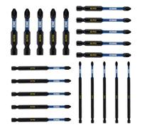 20 x 50mm 75mm 100mm 150mm Long PZ2 Impact Screwdriver Driver Bits Set | Heavy Duty PoziDriv POZI No.2 Magnetic Screwdriver Bit Set. PZ2 Impact Driver Bits Pozidrive Screw Accessories