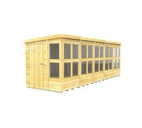 20 x 6 Feet Pent Potting Shed - Wood - L178 x W589 x H201 cm Buttercup Farm Brown One Size