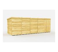 20 x 6 Feet Pent Shed - Double Door W/O Window - L178 x W589 x H201 cm Buttercup Farm Brown One Size