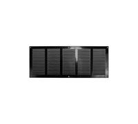20'' x 8'' Inch / 500 x 200 mm Black Steel Vent Cover - Metal Rectangular Soffit Grille - Louvered Air Return Grille - for Ceiling and Sidewall - Built-in Protection Screen Mesh - HVAC Ventilation