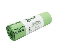 20 x 80L BioLiner Compostable Bags for Swing Bins & Dustbins (1 roll) Food Waste Bin Liners - EN 13432 - Compostable 80L Swing-Bin Bags with Composting Guide