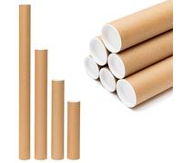 20 x A2 Postal Tubes with End Caps (460x45mm) Cardboard Tube Mailers for Packing, Storing & Shipping Posters, Charts, Blueprints, Maps, Artwork & Other Rolled Documents (20, Standard A2 (460x45mm))