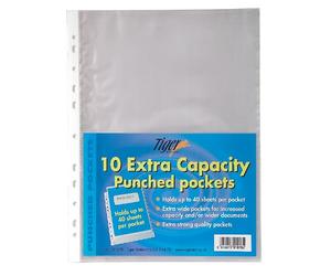 20 x A4 Extra Large Capacity Plastic Wallets Punched XL Glass Clear Pockets