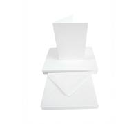 20 x A6 Watercolour Greeting Card Blanks & Envelopes White AM537