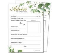 20 x Baby Advice Cards for Parenthood - Baby Shower Game - Botanicals Design - Includes Winner's Certificate