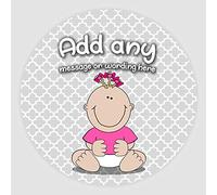 20 x Baby Girl Wallpapers 5cm Personalised Edible Cupcake Toppers on Premium Icing