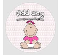 20 x Baby Girl Wallpapers 5cm Personalised Edible Cupcake Toppers on Premium Icing