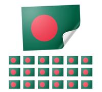 20 X Bangladesh Stickers - Bangladeshi Flag Decals 5cm x 8cm - Green and Red National Emblem Stickers for Laptops, Scrapbooks, Festivals, and Crafts