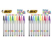 20 x BIC Cristal Multicolour Ballpoint Pens, Assorted Colour Loose Pens