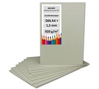 20 x bookbinding cardboard, DIN A4+ (23 x 32.5 cm), thickness 1.5 mm (0.15 cm), weight: 920 g/m², grey cardboard for crafts, model making, bookbinding