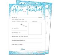 20 x Boys Baby Advice Cards for Parenthood with Winner Certificate - Baby Shower Game - Blue Glitter Effect