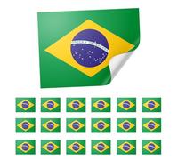 20 X Brazil Stickers - Brazilian Flag Decals 5cm x 8cm - Green, Yellow and Blue National Emblem Stickers for Laptops, Scrapbooks, Festivals, and Crafts
