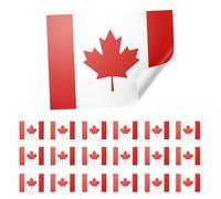 20 X Canada Stickers - Canadian Flag Decals 5cm x 8cm - Red and White Maple Leaf Stickers for Laptops, Scrapbooks, Festivals, and Crafts