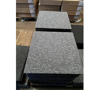 20 x Carpet Tiles 5 SQM Heavy Duty Home Commercial Retail Office Shop Premium Flooring Rugs Floor Tile Hardwearing Anti-Slip Floor Covering, Bitumen Backed - Grey