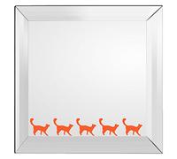 20 x Cat Shaped Vinyl Stickers, Decal, Mural, Transfer. Wall, Furniture, Window, Mirror Decor. Crafting, Scrapbooking (Small - 3cm Wide Each Sticker, Red)