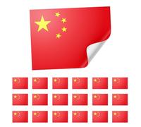 20 X China Stickers - Chinese Flag Decals 5cm x 8cm - Red and Yellow Five-Star National Emblem Stickers for Laptops, Scrapbooks, Festivals, and Crafts