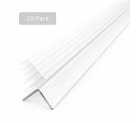 20 X Clear 1 Metre Upvc Plastic Rigid Corner Trim 50X50mm 90 Degree