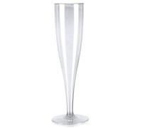 20 x Clear Plastic Champagne Flute Glasses 160ml UK CA Marked at 125ml. Perfect for Weddings, Parties and Outdoor and Indoor Events