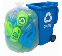20 x Clear Wheelie Bin Liners - 762 x 1168 x 1422mm Strong Extra-Large Waste & Recycling Dustbin Bags for 240 Litre Bin | Rubbish Sacks for Domestic & Commercial Use | 25 Micron Polythene Refuse Sack