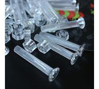 20 x Crosshead Countersunk Screw Nuts and Bolts, Transparent Clear Plastic Acrylic, M6 x 40mm - Acrylic Plastic Screws