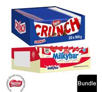 (20 x Crunch Milk Chocolate + 20x Milkybar Chocolate (40 Bars)) Nestlé Chocolate Sharing Bar (30 - 40 Bars) Kit Kat, Crunch, Aero & Milkybar