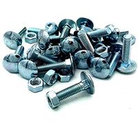 20 x Cup square bolts & nuts M6 x 25mm carriage bolt bright zinc plated BZP