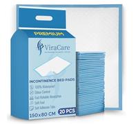 20 x Disposable Incontinence Bed Pads, 150x80cm, Bed Protectors | Absorbent, Incontinence Bed Sheets, Bed Mats, 1 Pack of 20