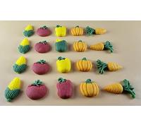 20 x Edible 3D 18mm Mixed Vegetables icing toppers, cake cupcakes decorations T100 (Mixed Vegetables)