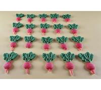 20 x Edible 3D 18mm Mixed Vegetables icing toppers, cake cupcakes decorations T100 (Radishes)