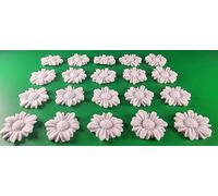 20 x Edible 3D 30mm daisies daisy flowers icing toppers, cake cupcakes decorations T015 (Grey Silver)