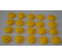 20 x Edible 3D Iced 20mm Golden Yellow Roses Cupcake Toppers, Decorations Cake