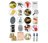 20 x Edible forensics crime scene theme CupCake toppers decorations NOT-PRECUT Wafer card