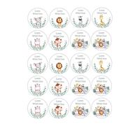 20 x edible Safari WILD ONE birthday cupcake toppers wafer/icing uncut (wafer paper)