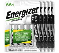 20 x Energizer Rechargeable AA batteries Universal 1300 mAh Accu NiMh Pack of 4